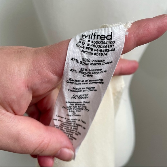 Aritzia Wilfred Cream Babydoll Slip Dress Lace Feminine Coquette Size XS - Picture 6 of 7